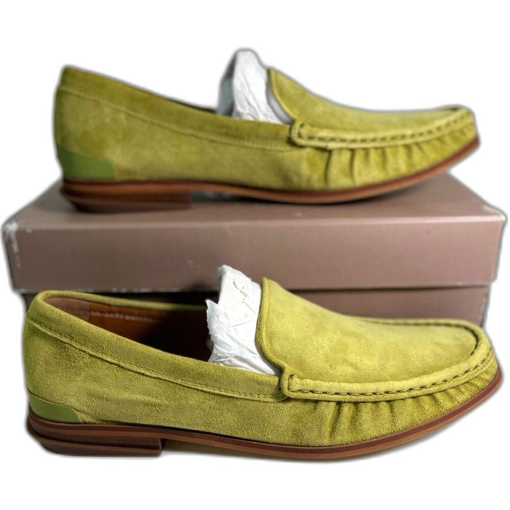 Franco Sarto Women's Lime Green Suede Venetian Loafers SZ7-1/2M NEW